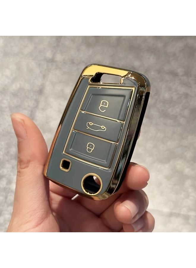غطاء مفتاح TPU الأحمر لحالات فولكس فاجن جولف 7 تيجوان أتيكا ليون إبيزا سكودا أوكتافيا - Image 1